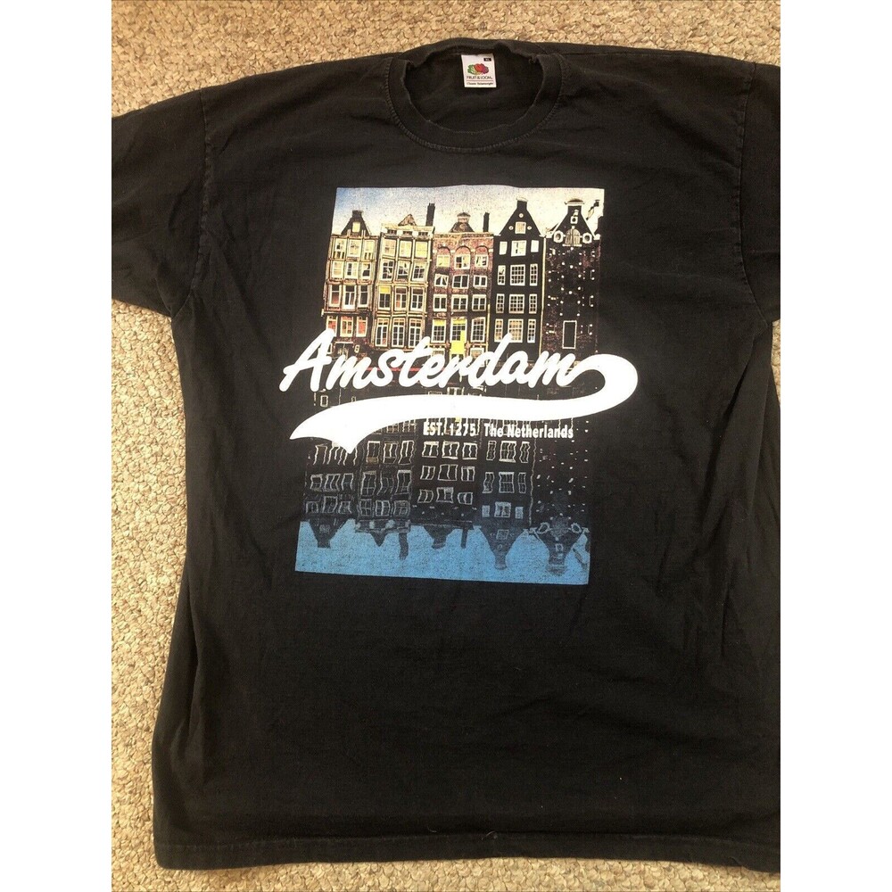 Amsterdam the Netherlands Est.1275 T Shirt Black‎ XL Short Sleeve